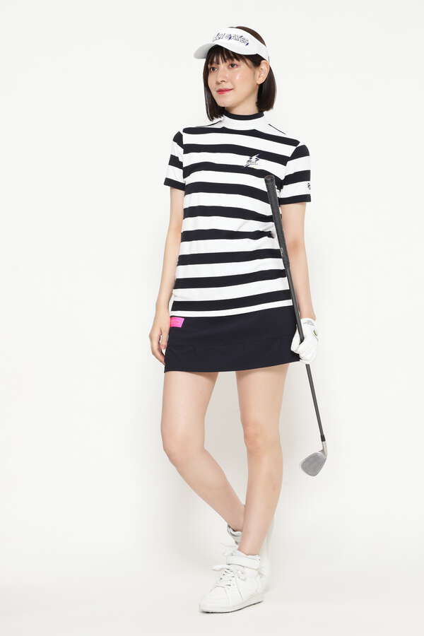 半袖 ボーダー ハイネック カットソー ＜TOKE NICOシリーズ＞