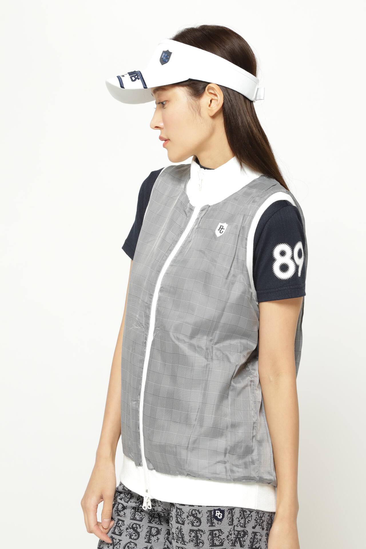 パーリーゲイツ】リバーシブル フルジップアップベスト 