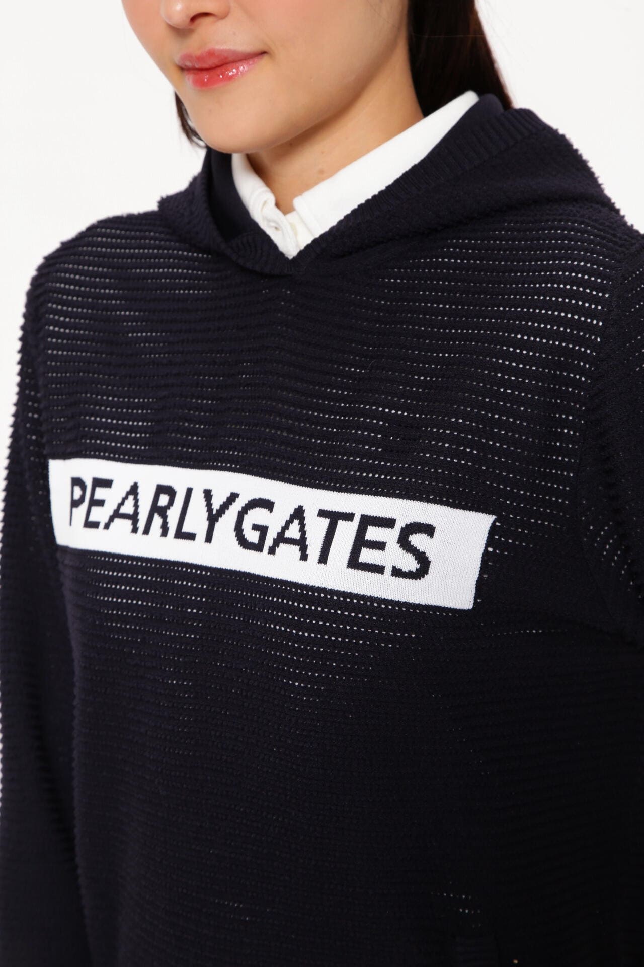 PEARLY GATES☆ パイル編みニットフーディプルオーバー - ウエア