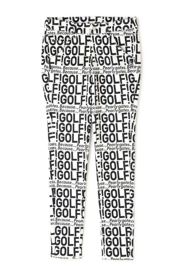 GOLF柄 (大) コットンストレッチカルゼ表ピーチ 5ポケットパンツ ＜GOLFロゴ＞