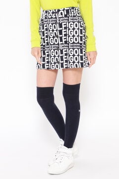 GOLF柄 (大) コットンストレッチカルゼ表ピーチ 5ポケットスカート ＜GOLFロゴ＞