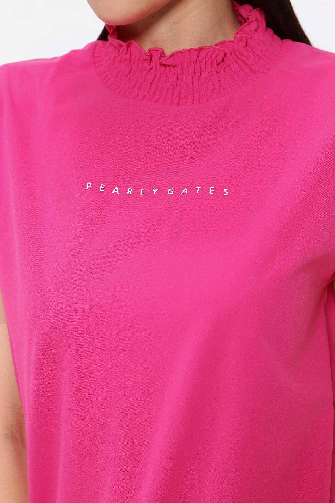 MFY裏カノコ シャーリングネックカットソー ＜Pink with BLACK＞