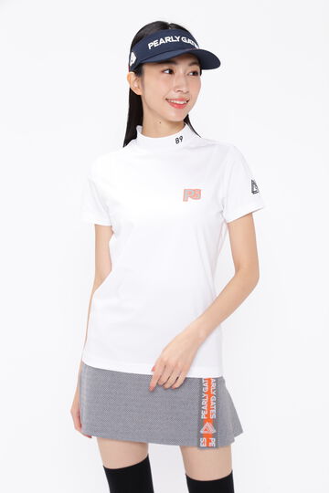 パーリーゲイツ 半袖モックネックシャツ ホワイト PEARLY サイズ2