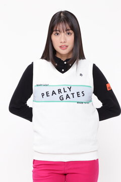 カノコロゴジャガード×Peパンチングボーダー リバーシブルVネックニットベスト