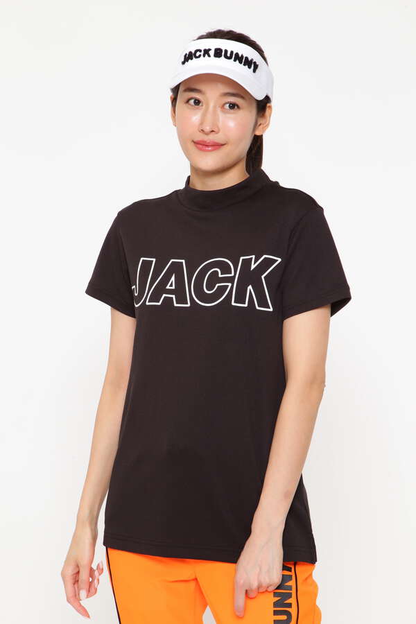 Jack Bunny!!ジャックバニー 半袖ハイネックカットソー(黒) tic-guinee.net