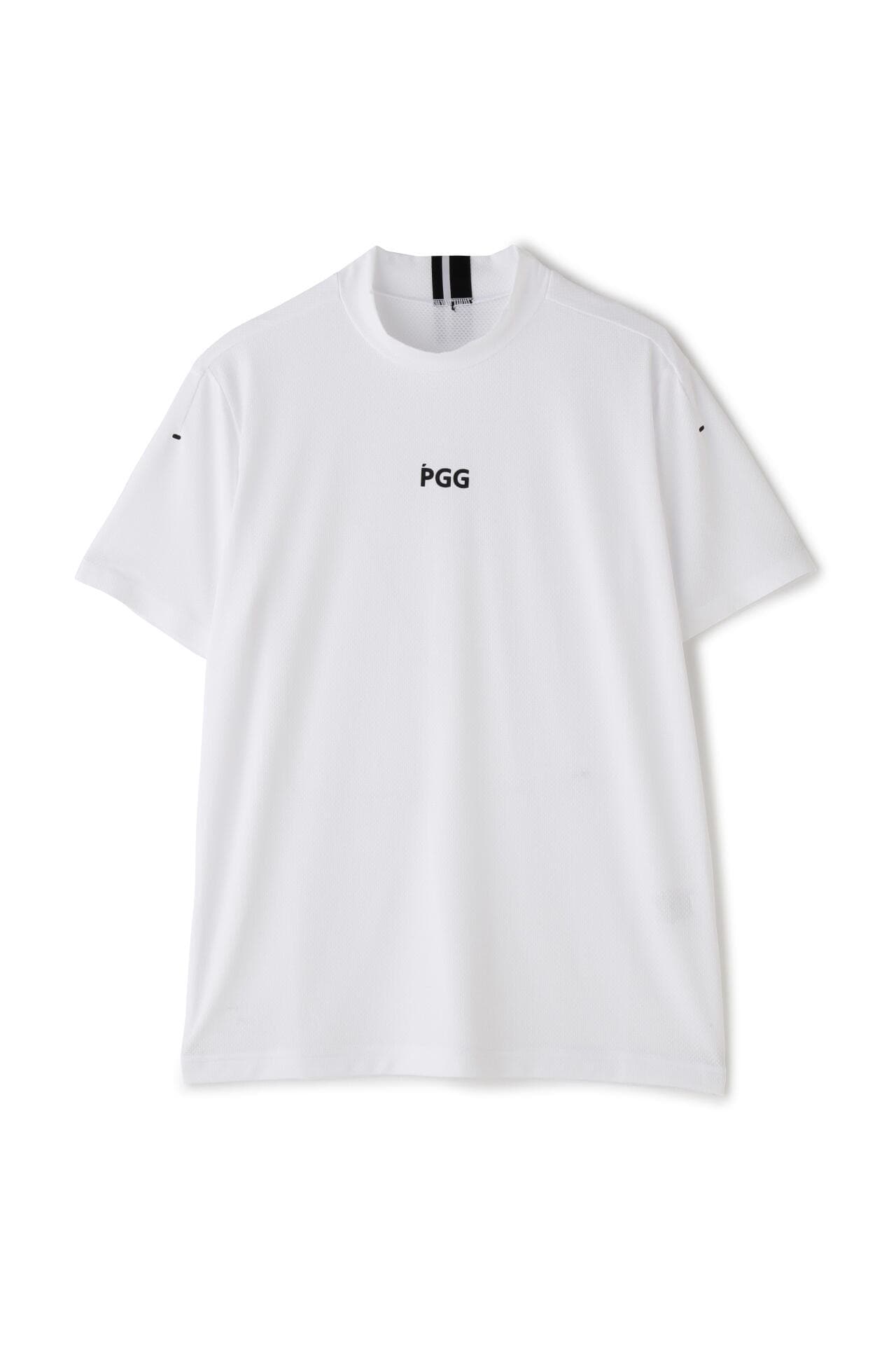 【ピージージー】【PGG】ストレッチメッシュフェイス 半袖モックネックカットソー (MENS)