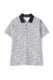 【PGG】シアサッカーチェック半袖ポロシャツ ＜ロゴ総柄＞ (MENS)