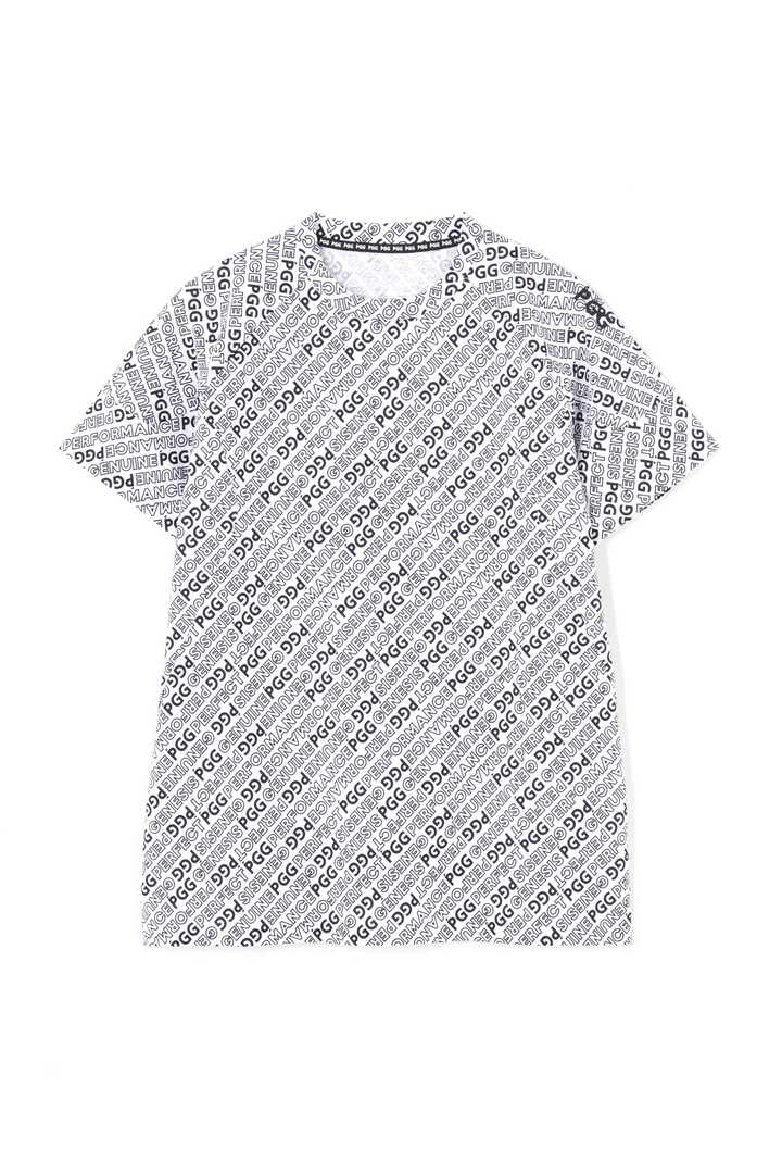ピージージー】【PGG】TEXBRIDジャガード 半袖Tシャツ ＜ロゴ総柄＞ (MENS)