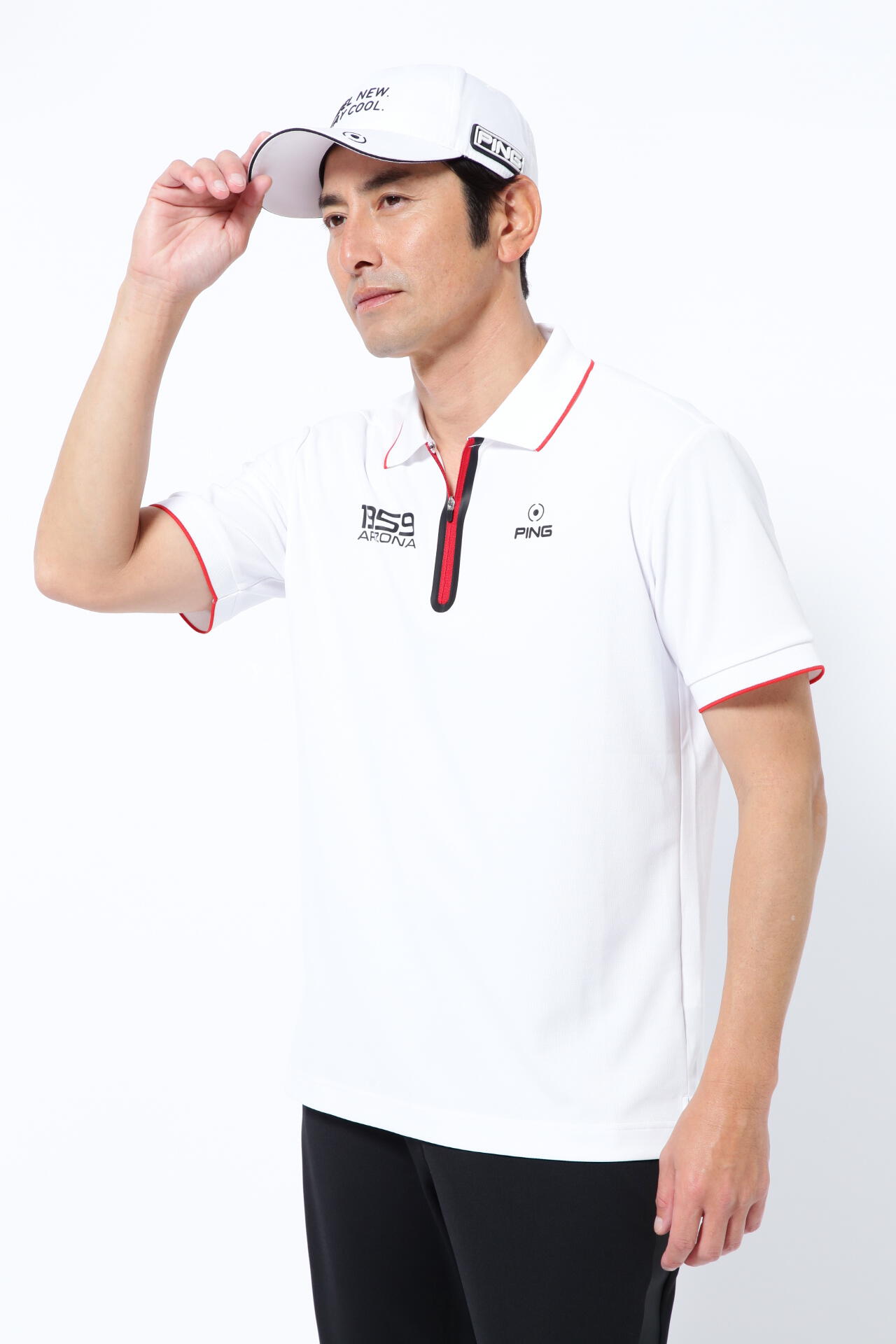 ピン】【PING APPAREL】SPACE MASTER UV 半袖ハーフジップポロシャツ  