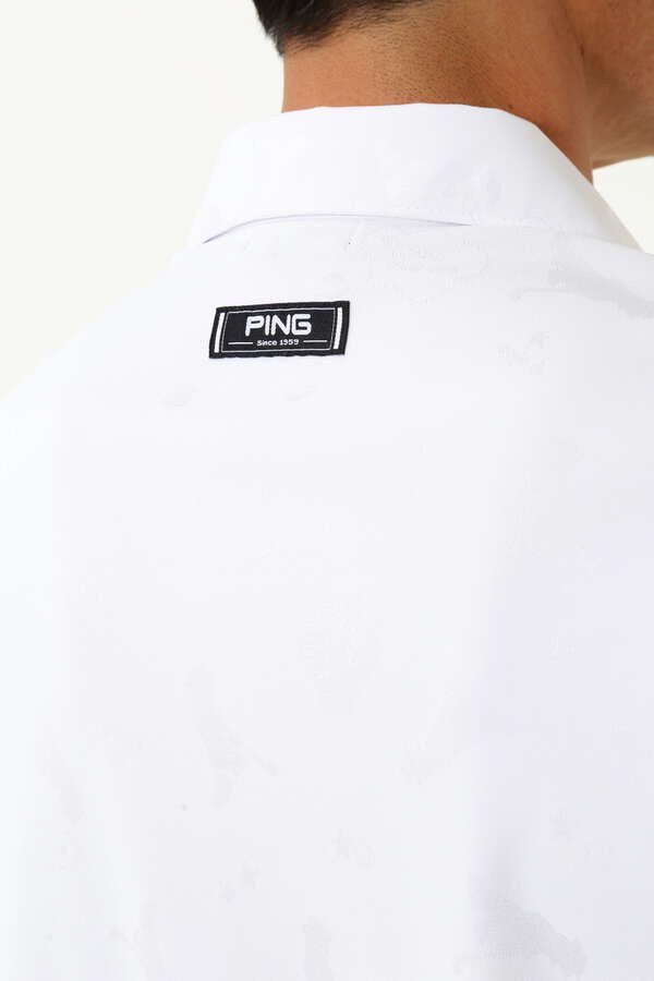 ピン】【PING APPAREL】Mr.PING 総柄ジャガード 長袖ポロシャツ ＜NATIVE＞ (MENS)