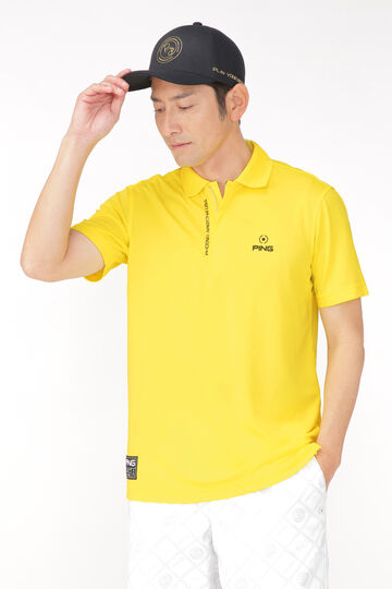 【PING APPAREL】ゼロアクアメッシュ ハーフジップ半袖ポロシャツ ＜GOLD＞ (MENS)
