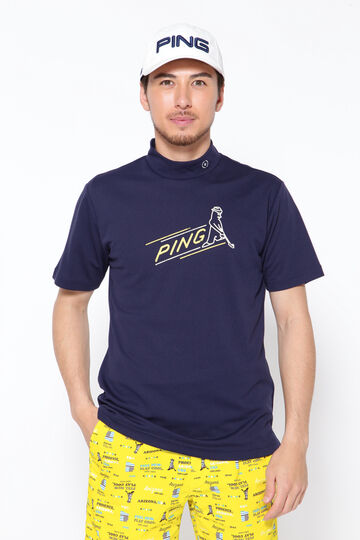 【PING APPAREL】ポリエステルカノコ 10色 半袖ハイネックカットソー ＜NATIVE＞ (MENS)