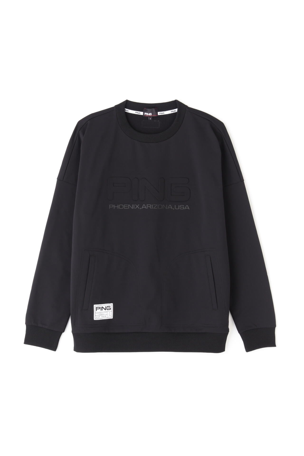 ピン】【PING APPAREL】RENUストレッチ裏毛クルーネックスウェットプル