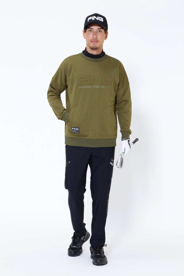 【PING APPAREL】RENUストレッチ裏毛クルーネックスウェットプルオーバー ＜GOLD＞ (MENS)