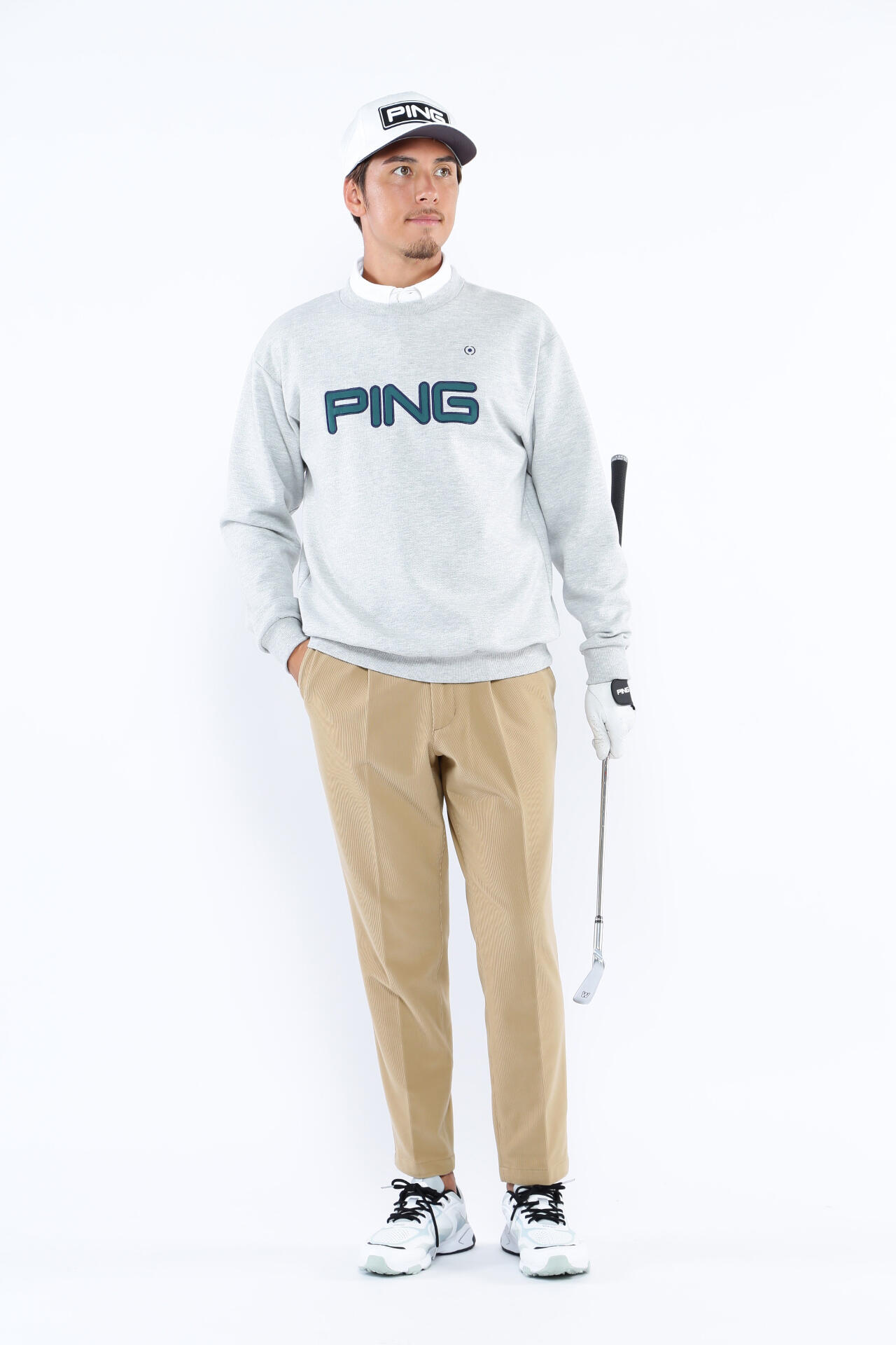 ピン】【PING APPAREL】PINGロゴアップリケ クルーネックスウェット