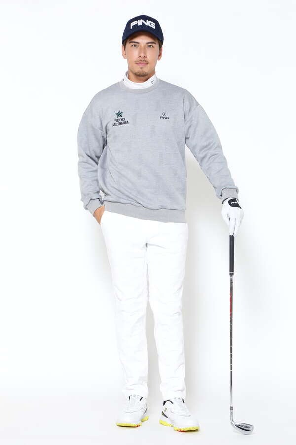 【PING APPAREL】Mr.PINGアルファベットシャドー柄 クルーネックスウェットプルオーバー ＜NATIVE＞ (MENS)