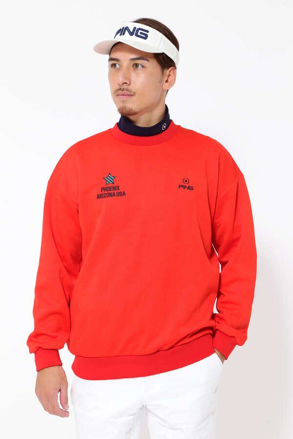 【PING APPAREL】Mr.PINGアルファベットシャドー柄 クルーネックスウェットプルオーバー ＜NATIVE＞ (MENS)