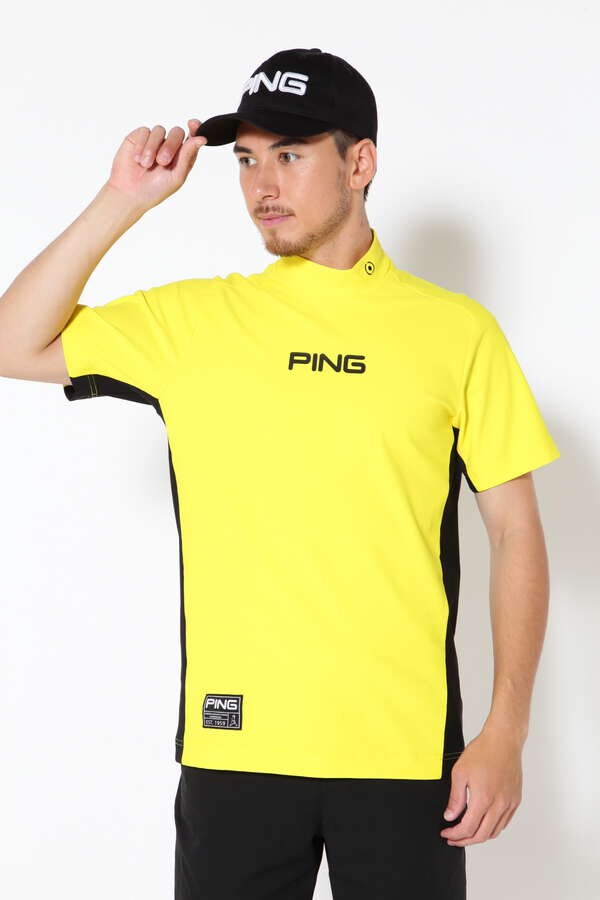 【PING APPAREL】エコブルー 半袖ハイネックカットソー ＜GOLD＞ (MENS)