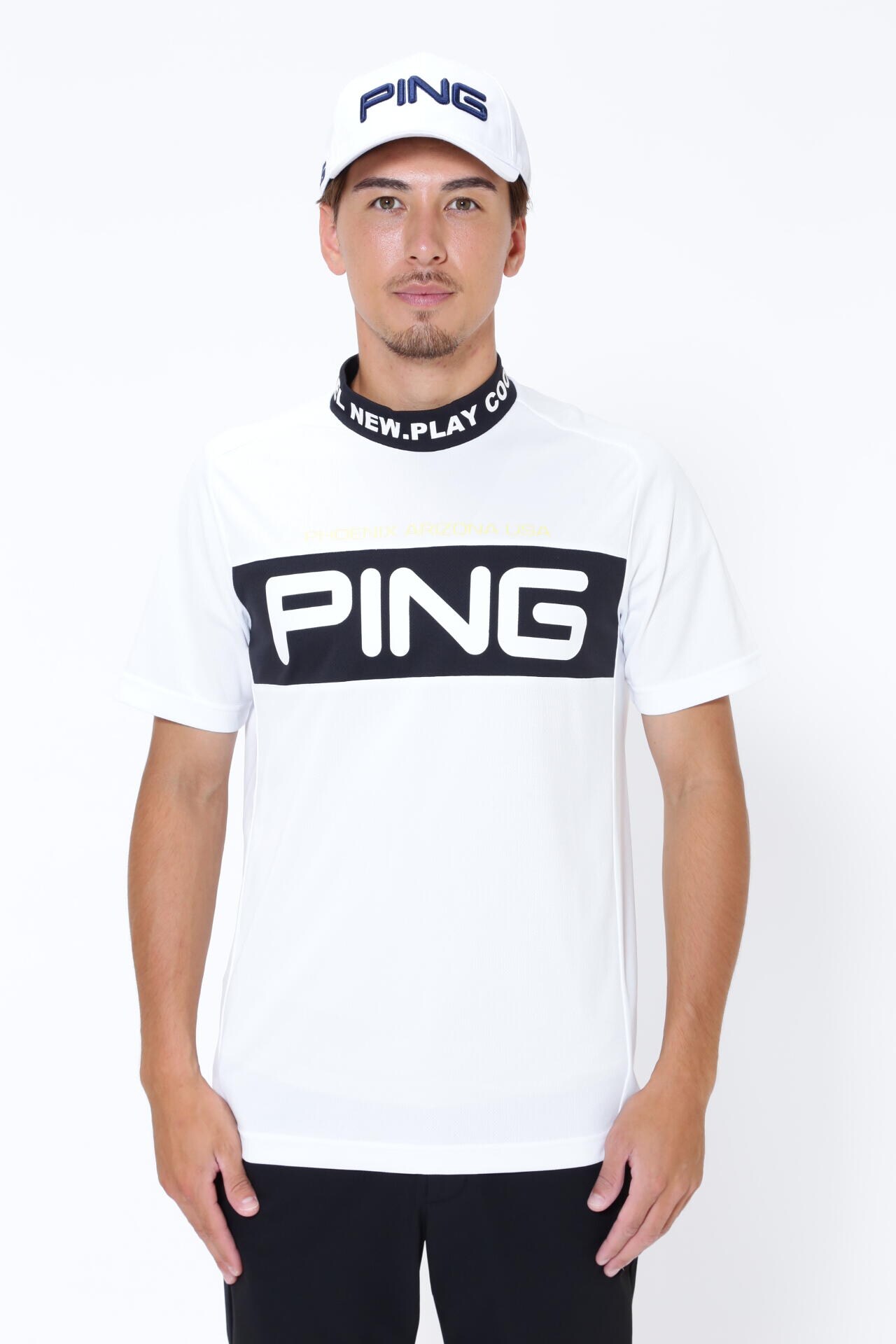 ピン】【PING APPAREL】BIG PINGロゴ クールコア 半袖ハイネック