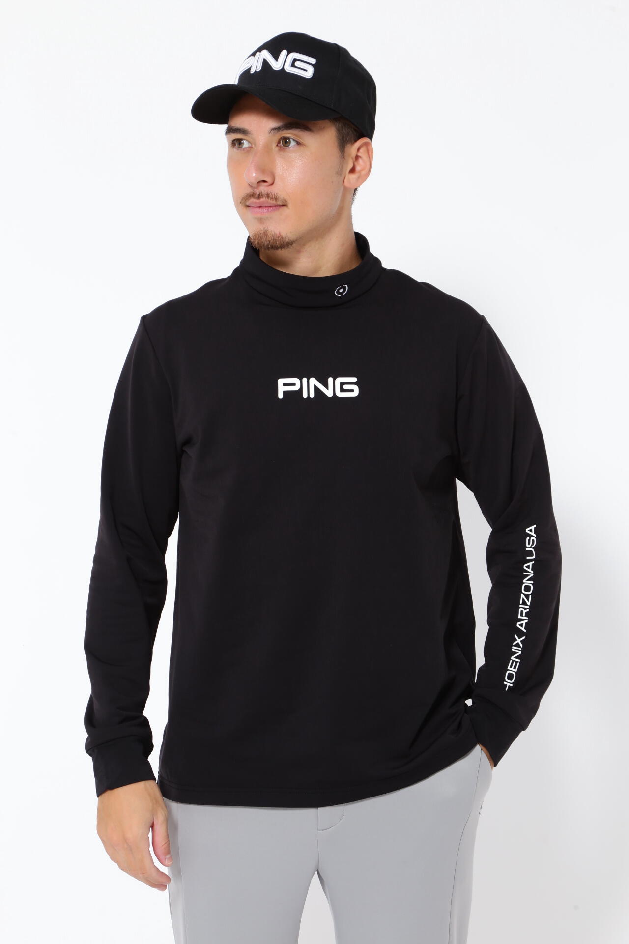 ピン】【PING APPAREL】エアーフレイク長袖ハイネックカットソー