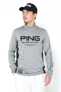 【PING APPAREL】ベアスムースUVハイストレッチ長袖裏フリースハイネックカットソー ＜GOLD＞ (MENS)