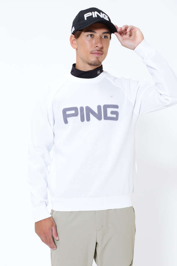 ピン】【PING APPAREL】PINGロゴパイルジャガード クルーネックニット