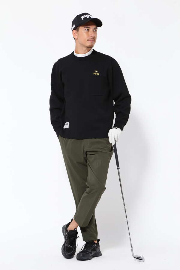 【PING APPAREL】リサイクルポリエステル クルーネックニットプルオーバー ＜GOLD＞ (MENS)