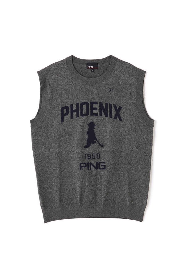 【PING APPAREL】PHOENIX Mr.PINGジャガード軽量クルーネックニットベストプルオーバー ＜NATIVE＞ (MENS)