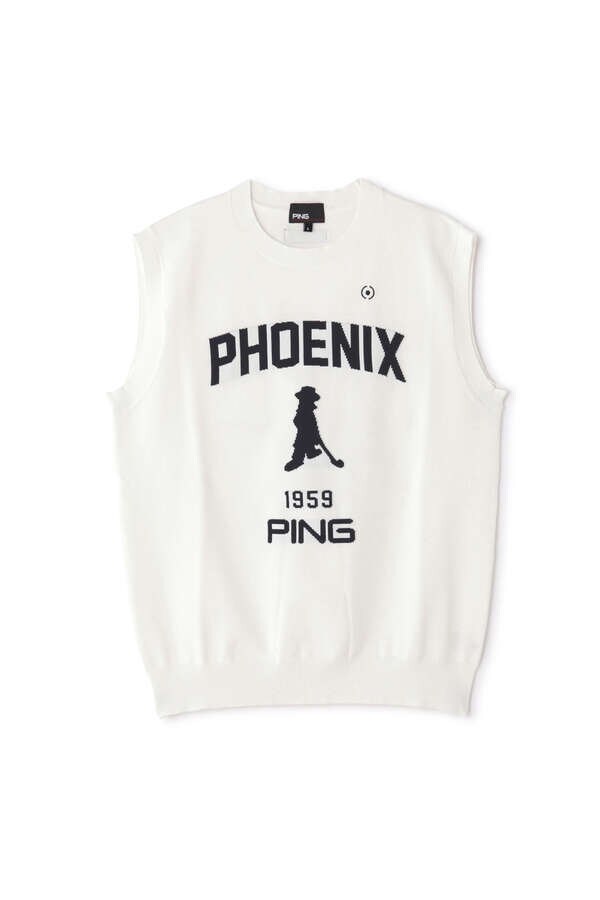 【PING APPAREL】PHOENIX Mr.PINGジャガード軽量クルーネックニットベストプルオーバー ＜NATIVE＞ (MENS)