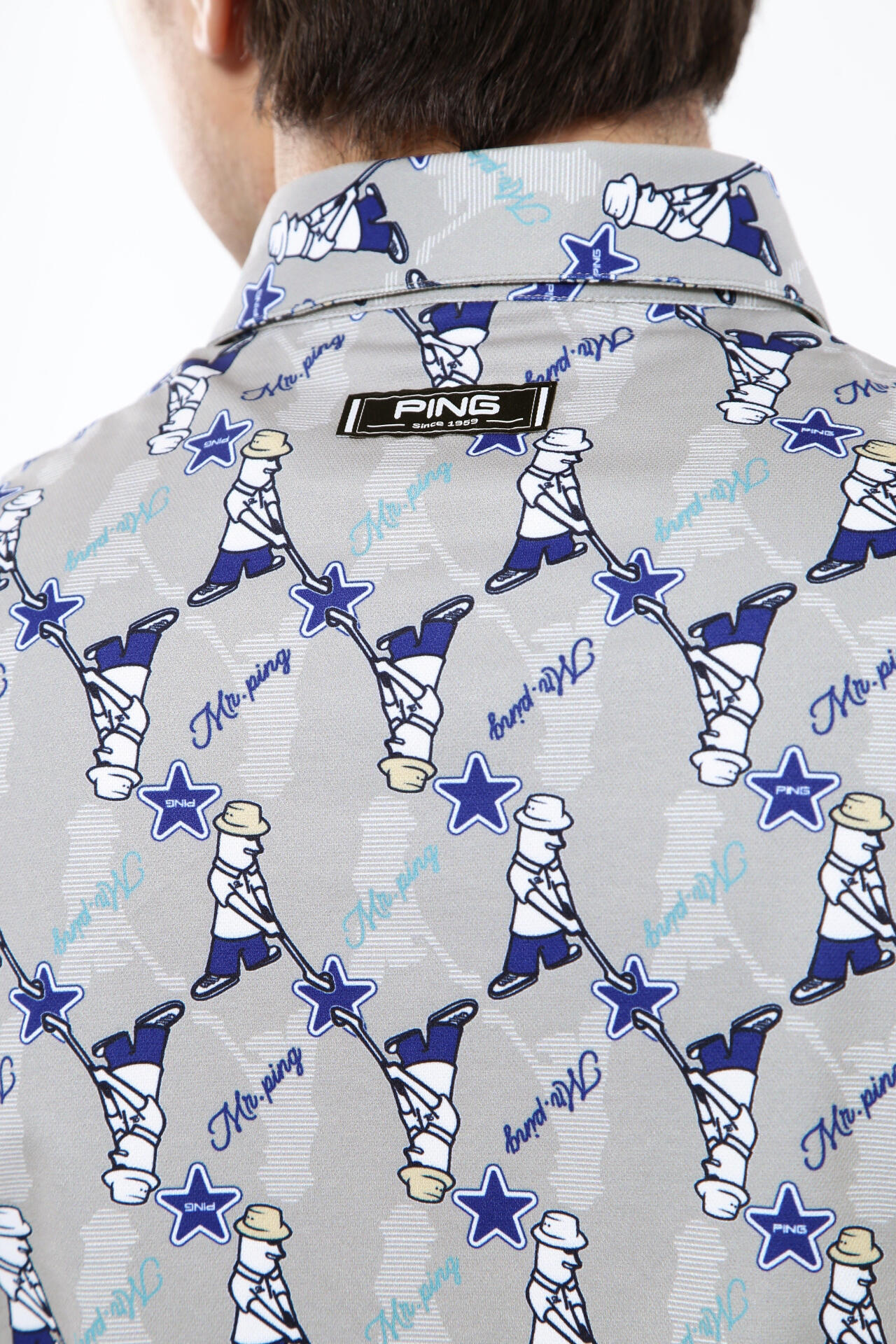 ピン】【PING APPAREL】Mr. PING総柄プリント 半袖ポロシャツ ＜NATIVE  