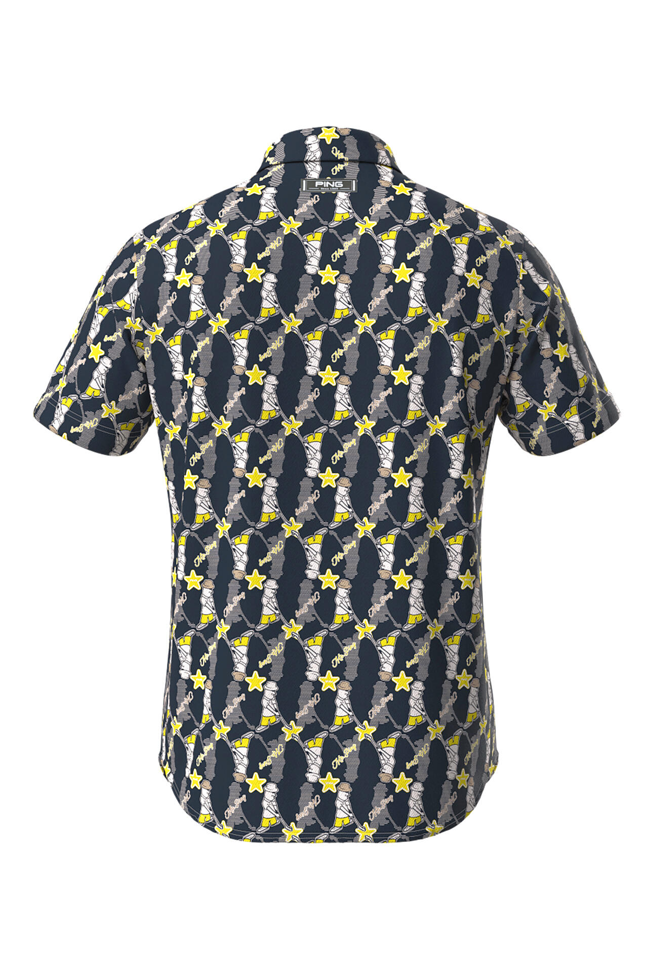ピン】【PING APPAREL】Mr. PING総柄プリント 半袖ポロシャツ ＜NATIVE 