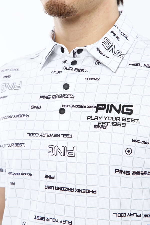 【PING APAREL】デジタルグリッド柄 サラマックスUV半袖ポロシャツ ＜PERFORMANCE＞ (MENS)