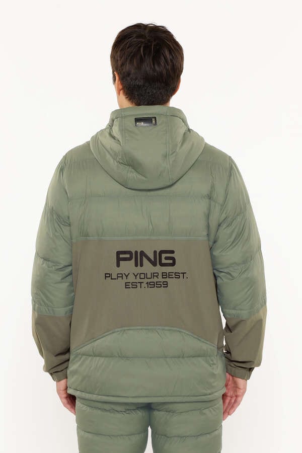 【PING APPAREL】全方向ストレッチリップストップフルジップ中綿フーディブルゾン ＜GOLD＞ (MENS)