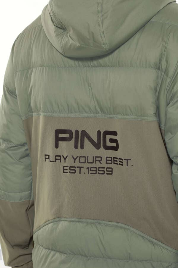 【PING APPAREL】全方向ストレッチリップストップフルジップ中綿フーディブルゾン ＜GOLD＞ (MENS)