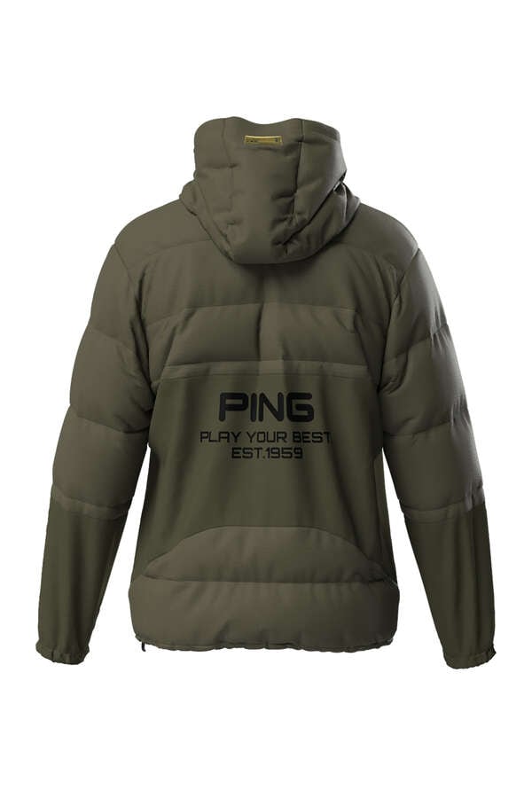 【PING APPAREL】全方向ストレッチリップストップフルジップ中綿フーディブルゾン ＜GOLD＞ (MENS)