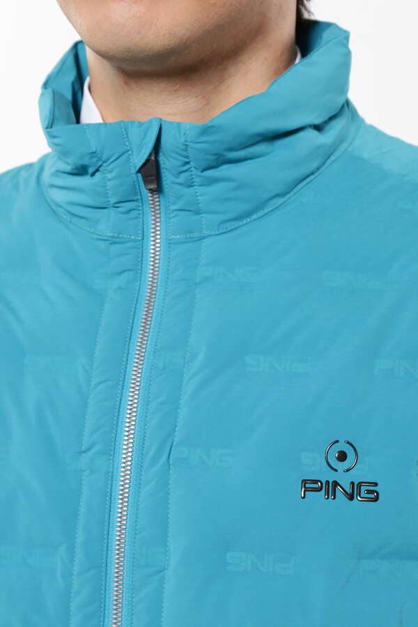 【PING APPAREL】全方向ストレッチ接結ジャカード二重織2WAY中綿フルジップブルゾン ＜GOLD＞ (MENS)