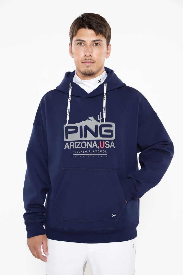 ピン】【PING APPAREL】全方向ストレッチダンボールスウェットフーディプルオーバー ＜NATIVE＞ (MENS)