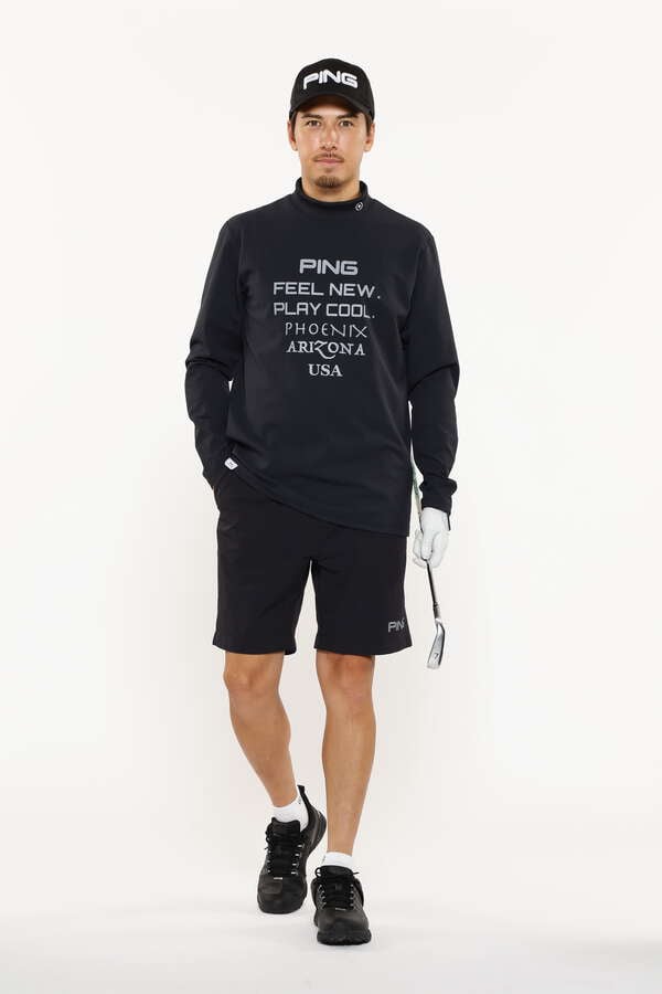 【PING APPAREL】ストレッチ布帛長袖ハイネックカットソー ＜PERFORMANCE＞ (MENS)