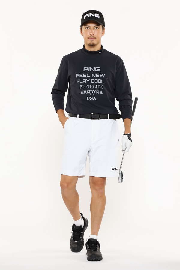 【PING APPAREL】ストレッチ布帛長袖ハイネックカットソー ＜PERFORMANCE＞ (MENS)