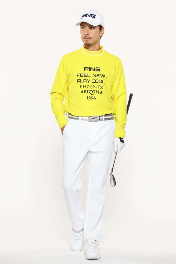 【PING APPAREL】ストレッチ布帛長袖ハイネックカットソー ＜PERFORMANCE＞ (MENS)