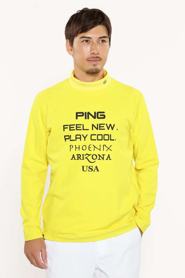 【PING APPAREL】ストレッチ布帛長袖ハイネックカットソー ＜PERFORMANCE＞ (MENS)