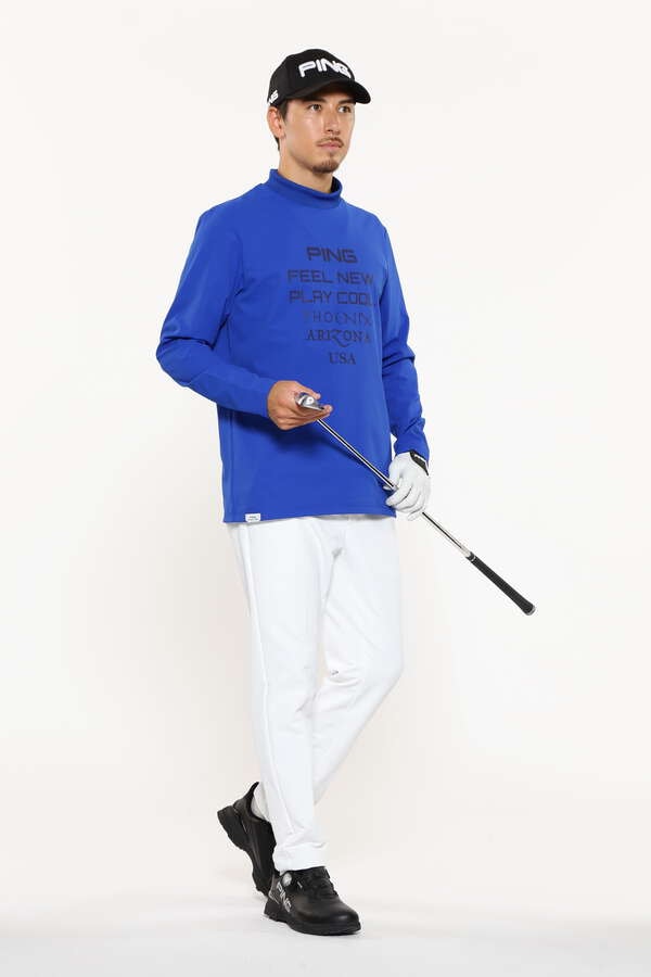 【PING APPAREL】ストレッチ布帛長袖ハイネックカットソー ＜PERFORMANCE＞ (MENS)