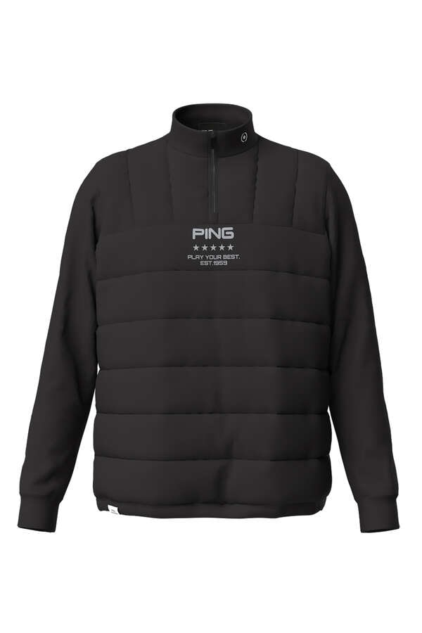 【PING APPAREL】PTTハーフ起毛/全方向ストレッチ杢MIX加工中綿ハイネックカットソー ＜PERFORMANCE＞ (MENS)