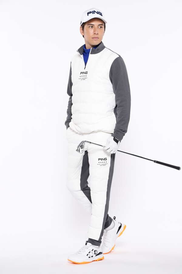 【PING APPAREL】PTTハーフ起毛/全方向ストレッチ杢MIX加工中綿ハイネックカットソー ＜PERFORMANCE＞ (MENS)