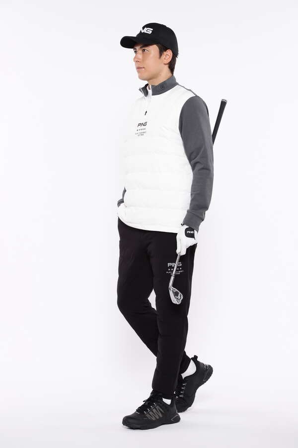 【PING APPAREL】PTTハーフ起毛/全方向ストレッチ杢MIX加工中綿ハイネックカットソー ＜PERFORMANCE＞ (MENS)