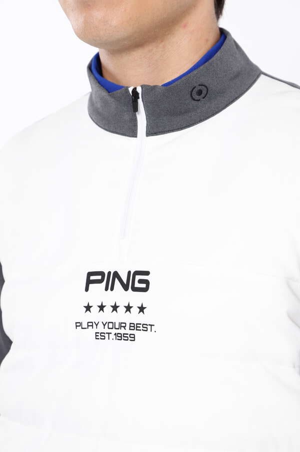 【PING APPAREL】PTTハーフ起毛/全方向ストレッチ杢MIX加工中綿ハイネックカットソー ＜PERFORMANCE＞ (MENS)