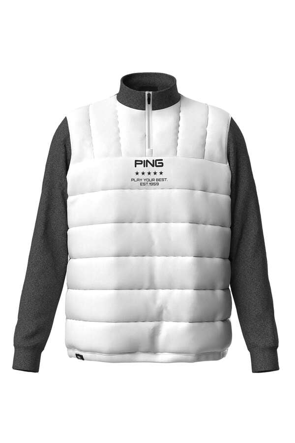 【PING APPAREL】PTTハーフ起毛/全方向ストレッチ杢MIX加工中綿ハイネックカットソー ＜PERFORMANCE＞ (MENS)