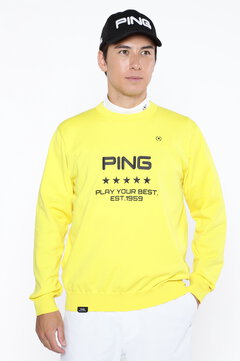 【PING APPAREL】ロゴプリントクルーネックニットプルオーバー ＜PERFORMANCE＞ (MENS)