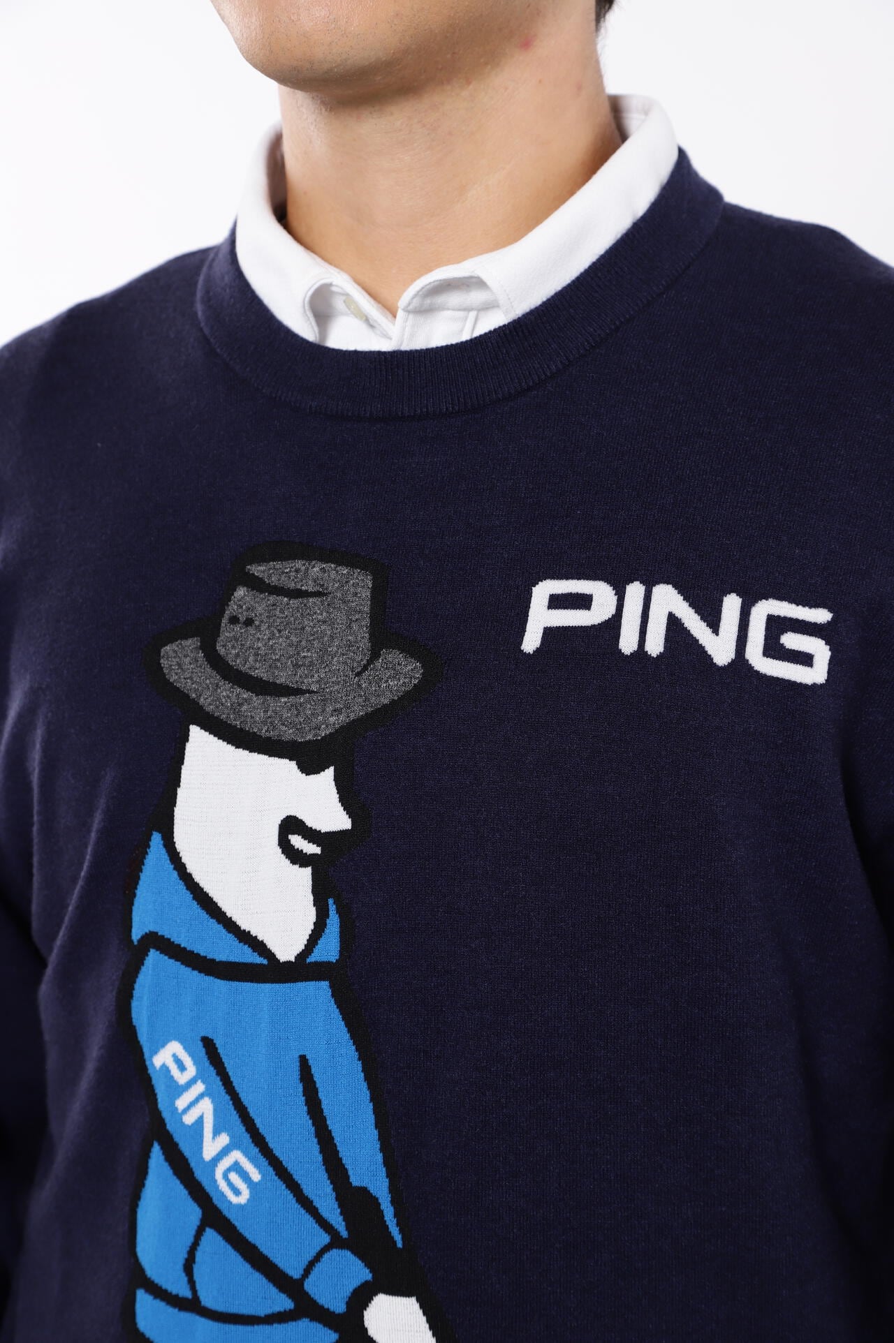 ピン】【PING APPAREL】Mr.PINGジャガードクルーネックニットプルオーバー ＜NATIVE＞ (MENS)