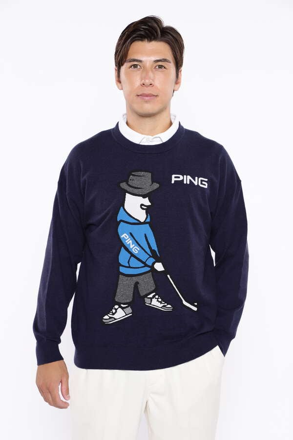 【PING APPAREL】Mr.PINGジャガードクルーネックニットプルオーバー ＜NATIVE＞ (MENS)